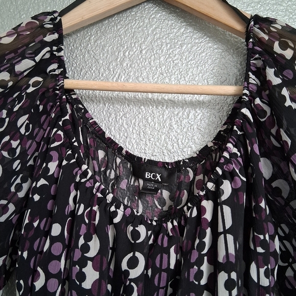 BCX Black & Purple Empire Waist Top. Size M - Picture 8 of 13